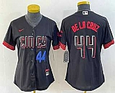 Women's Cincinnati Reds #44 Elly De La Cruz Number Black 2023 City Connect Cool Base Stitched Baseball Jersey3,baseball caps,new era cap wholesale,wholesale hats